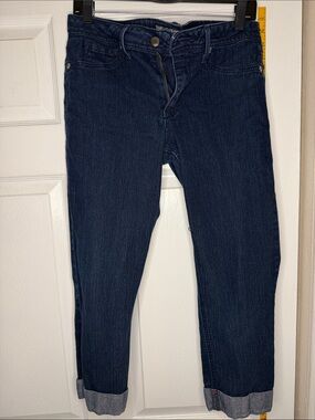17/21 Exclusive Denim Dark Blue Cropped Cuffed Jeans